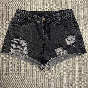 Black jean shorts